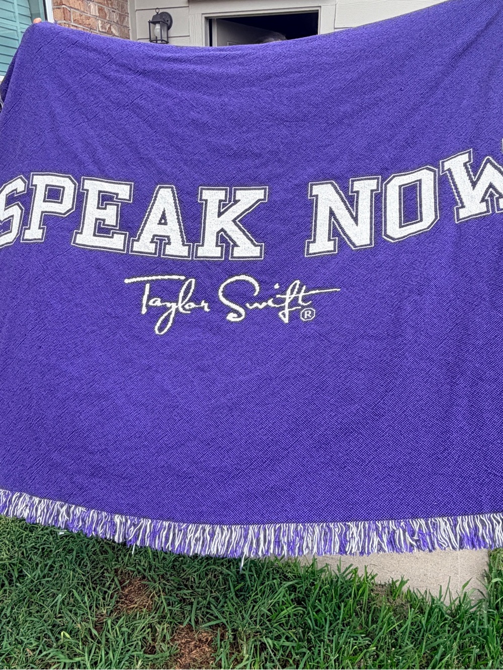Vintage Taylor Swift Purple "Speak Now" Fringe Throw